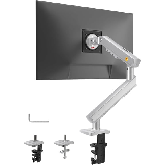 NB SmooVex Single Computer Monitor Mount, Monitor Stand fits up to 32 Inch, Mechanical Spring Monitor Arm, VESA 75/100 mm, Model-A5 (Silver)
