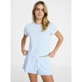 thumbnail image 1 of No Boundaries Cloud Core Sleep Tee and Shorts Set, 2-Piece, Women’s XXS-3X, 1 of 5
