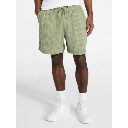No Boundaries Men's Textured Shorts, 6 in Inseam, XS-5XL