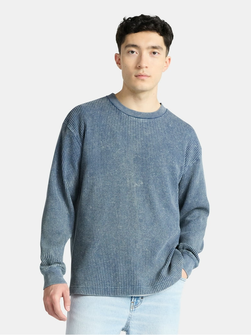 No Boundaries Thermal Tee with Long Sleeves, Men's & Big Men's