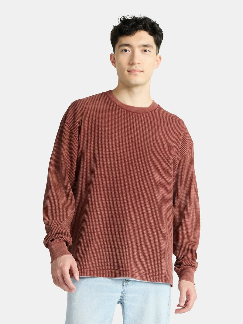 No Boundaries Thermal Tee with Long Sleeves, Men's & Big Men's