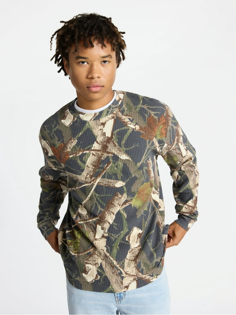 No Boundaries Thermal Tee with Long Sleeves, Men's & Big Men's