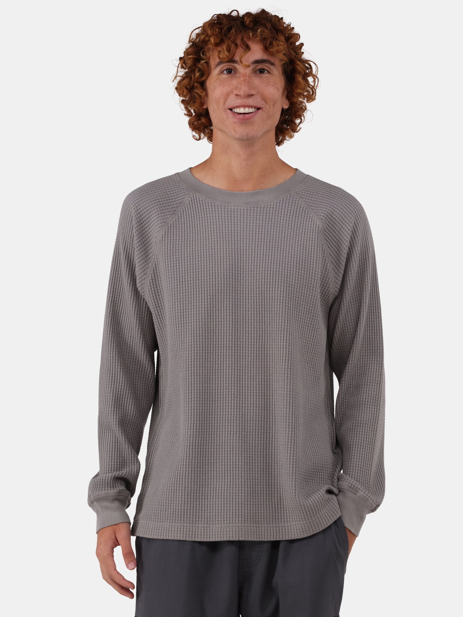 No Boundaries Men's & Big Men's Raglan Sleeve Thermal Shirt, Sizes XS ...