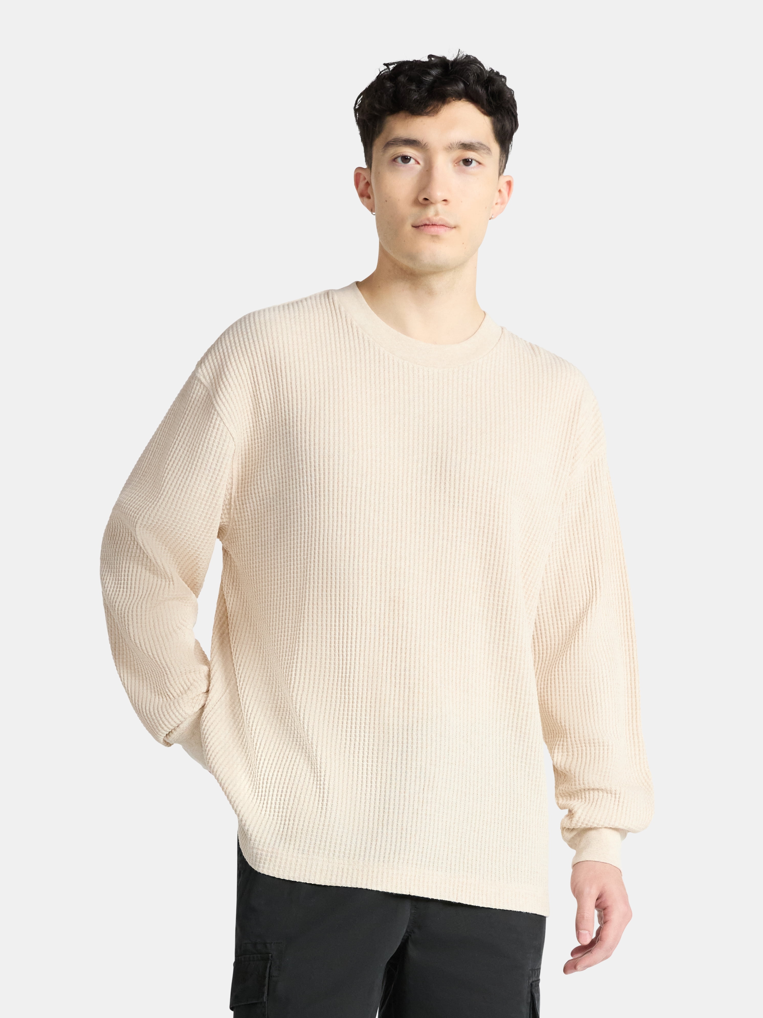 No Boundaries Thermal Tee with Long Sleeves, Men's & Big Men's