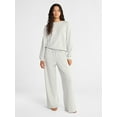 thumbnail image 1 of No Boundaries Sleepwear Long Sleeve Top and Pants Set, 2-Piece, Women’s, 1 of 3