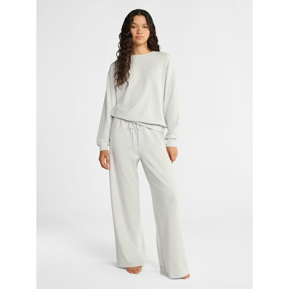 No Boundaries Sleepwear Long Sleeve Top and Pants Set, 2-Piece, Women’s