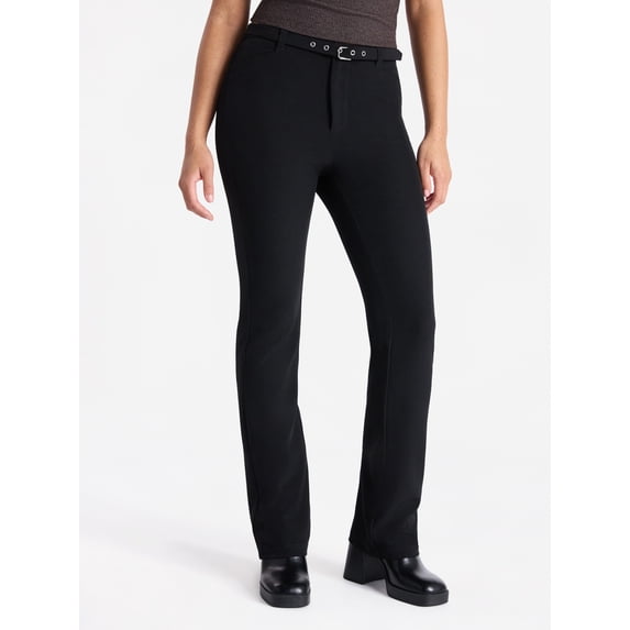 No Boundaries Bootcut Belted Trousers, 31" Inseam, Women's