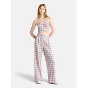 No Boundaries Sweetheart Neck Tube Top and Wide Leg Pants Set, 2-Piece, Women's