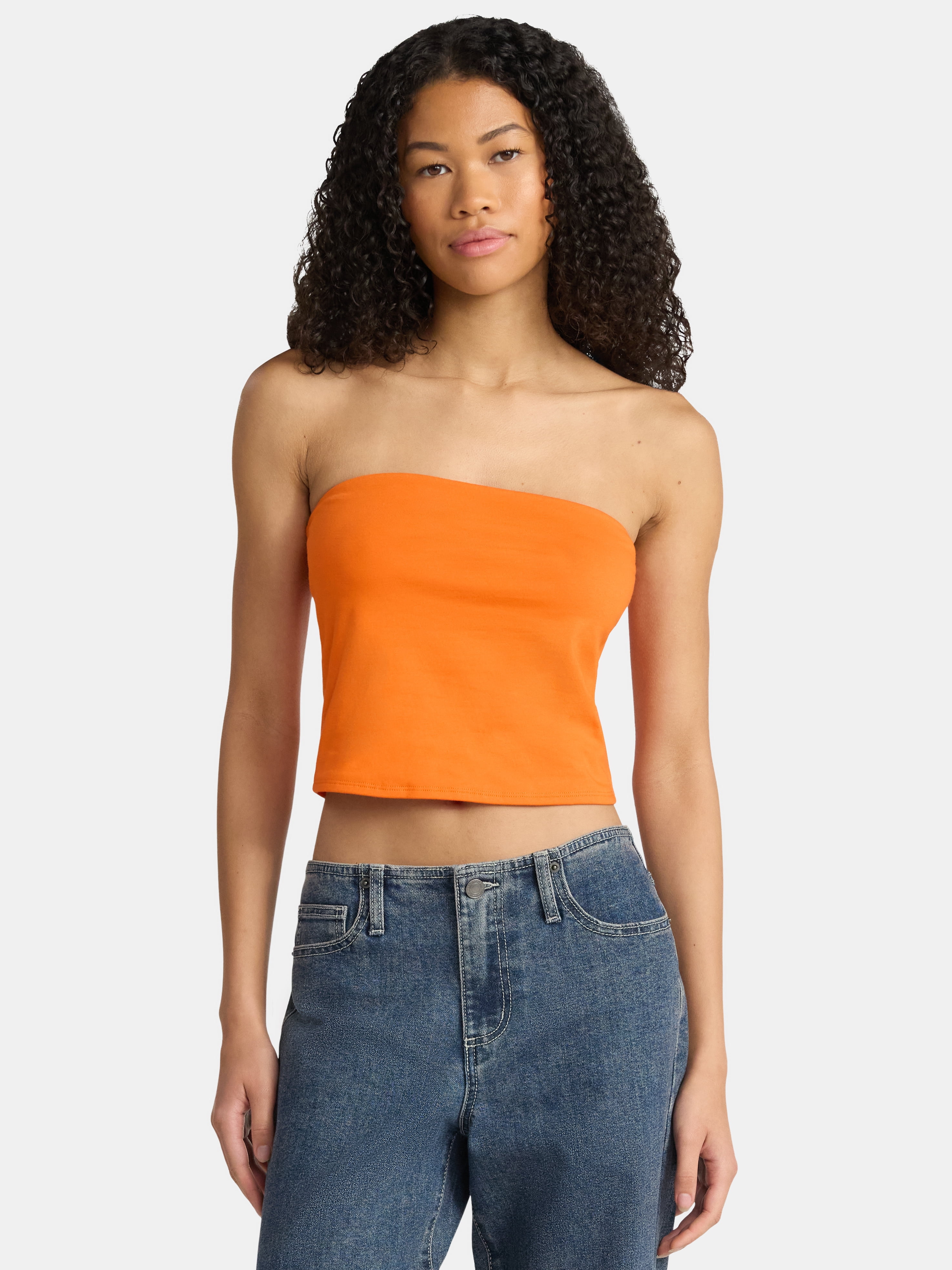 No Boundaries Game Day Cropped Tube Top, Women's - Walmart.com