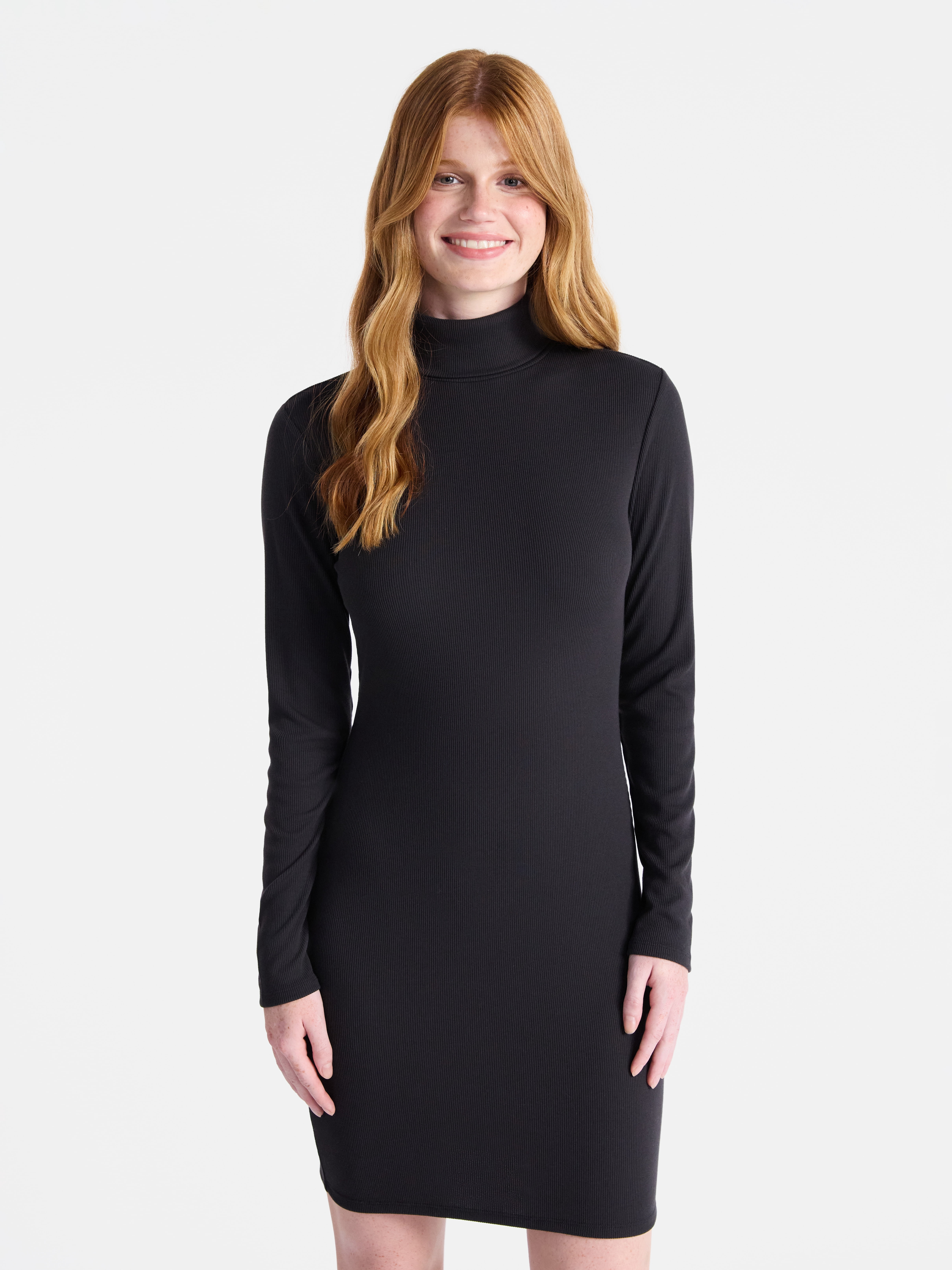 No Boundaries Turtle Neck Mini Dress, Women’s