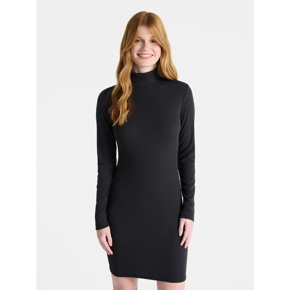 No Boundaries Turtle Neck Mini Dress, Women’s