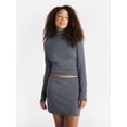thumbnail image 1 of No Boundaries Turtleneck Top and Mini Skirt Set, 2-Piece, Women’s, 1 of 5
