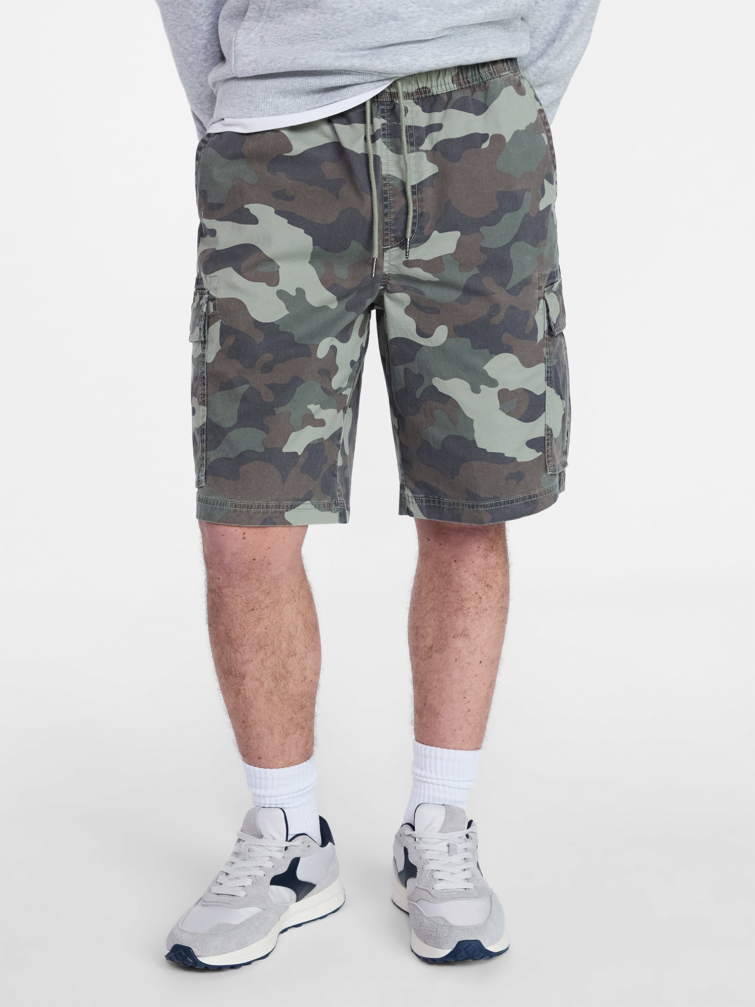 No Boundaries Twill Cargo Shorts, 10" Inseam, Men's XS-5XL