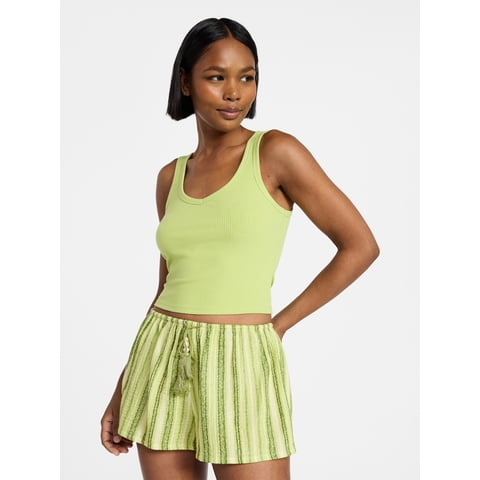 Cropped V-Neck Tank Top, Women’s XXS-XXL