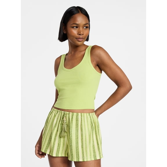 No Boundaries Cropped V-Neck Tank Top, Women’s XXS-XXL