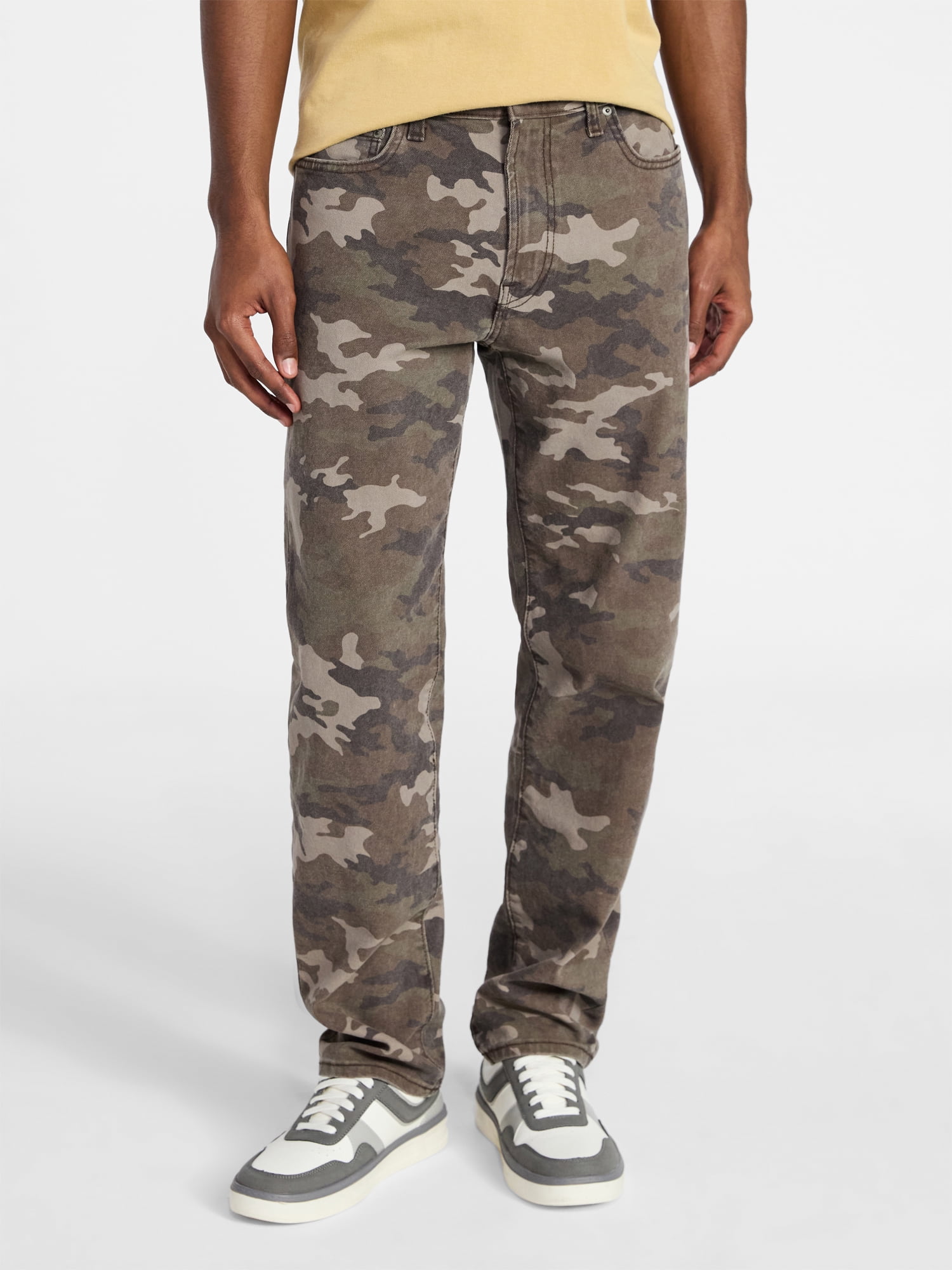 No Boundaries Vintage Straight Fit Camo Print Jeans, Men's 28x30-40x32