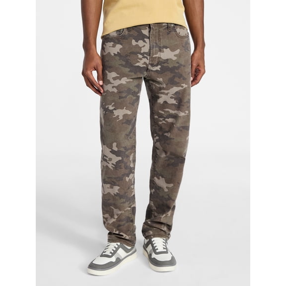 No Boundaries Vintage Straight Fit Camo Print Jeans, Men's 28x30-40x32