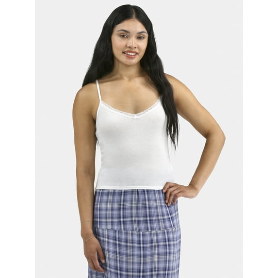 No Boundaries Vintage-Inspired Tank Top with Lace Trim, Women's