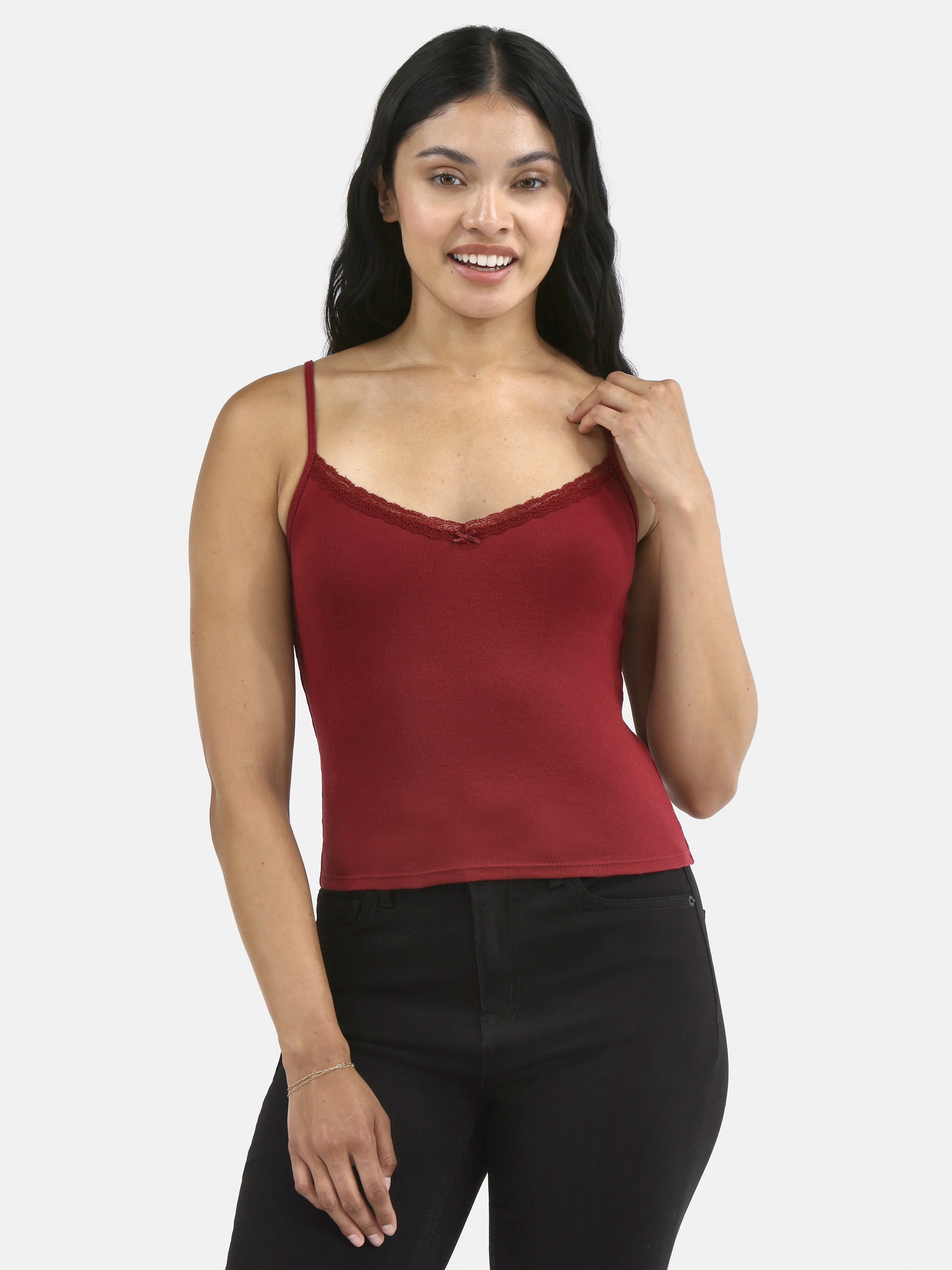 No Boundaries Vintage-Inspired Tank Top with Lace Trim, Women's
