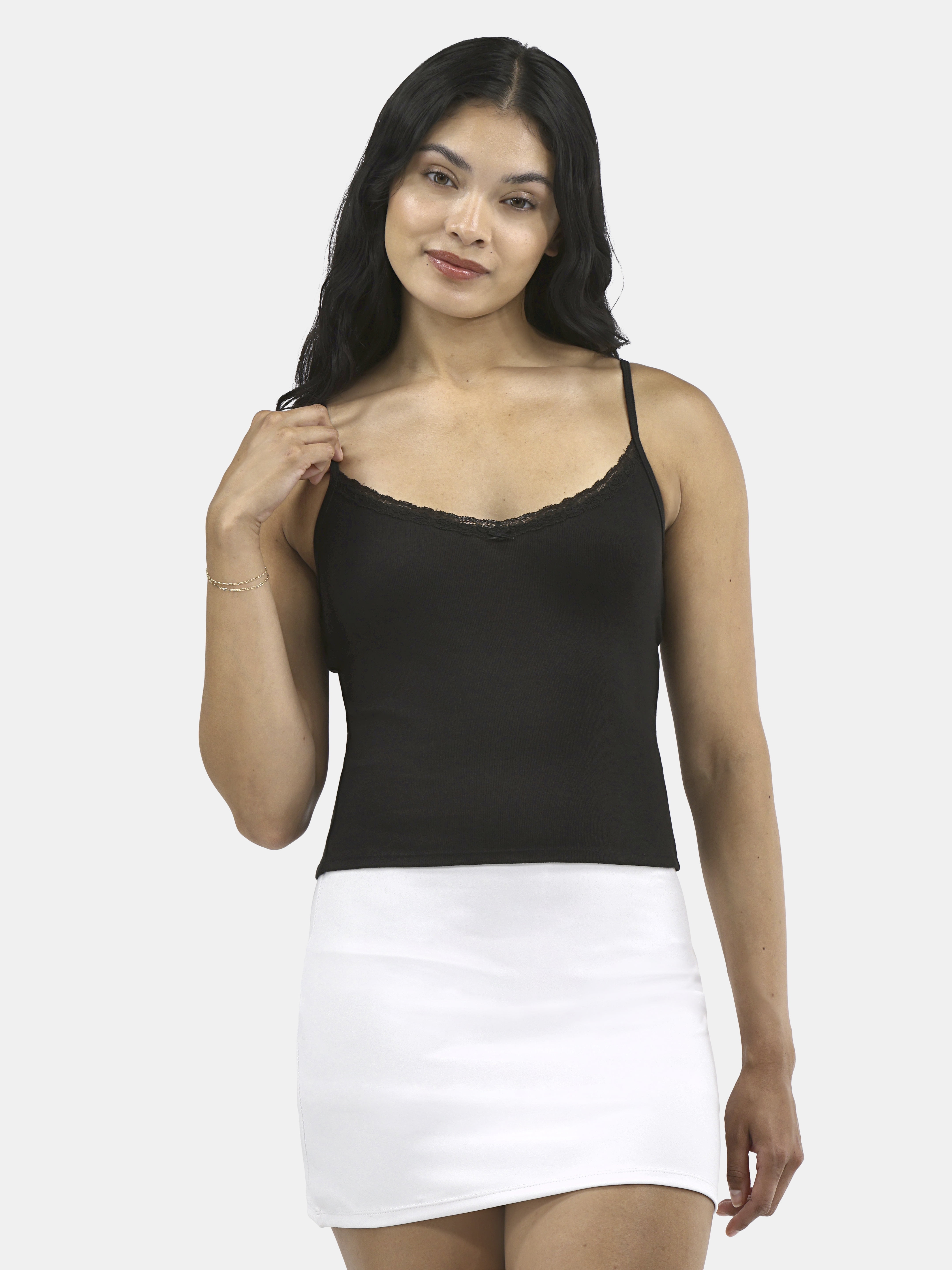 No Boundaries Vintage-Inspired Tank Top with Lace Trim, Women's