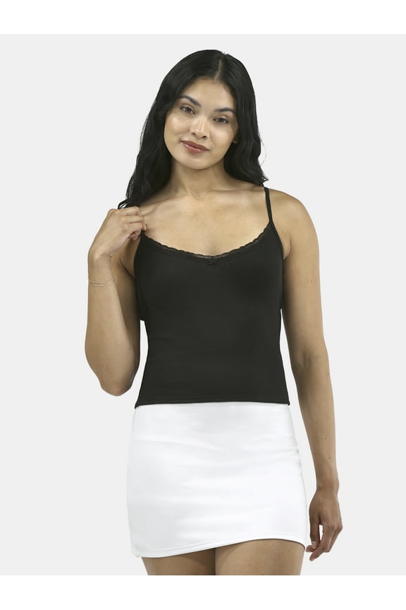 Vintage-Inspired Tank Top with Lace Trim, Women's