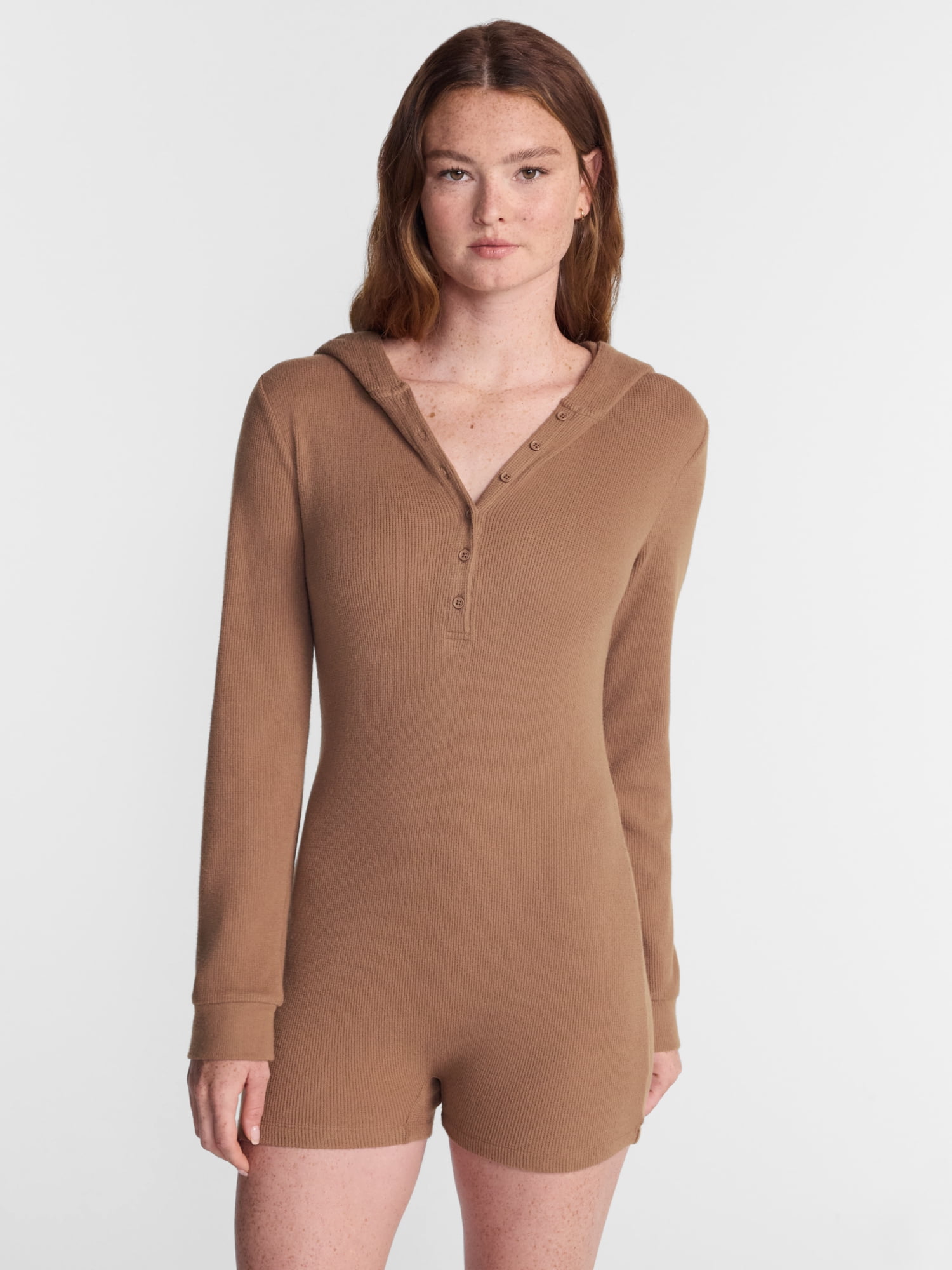 No Boundaries Waffle Knit Romper, Women’s XS-2X