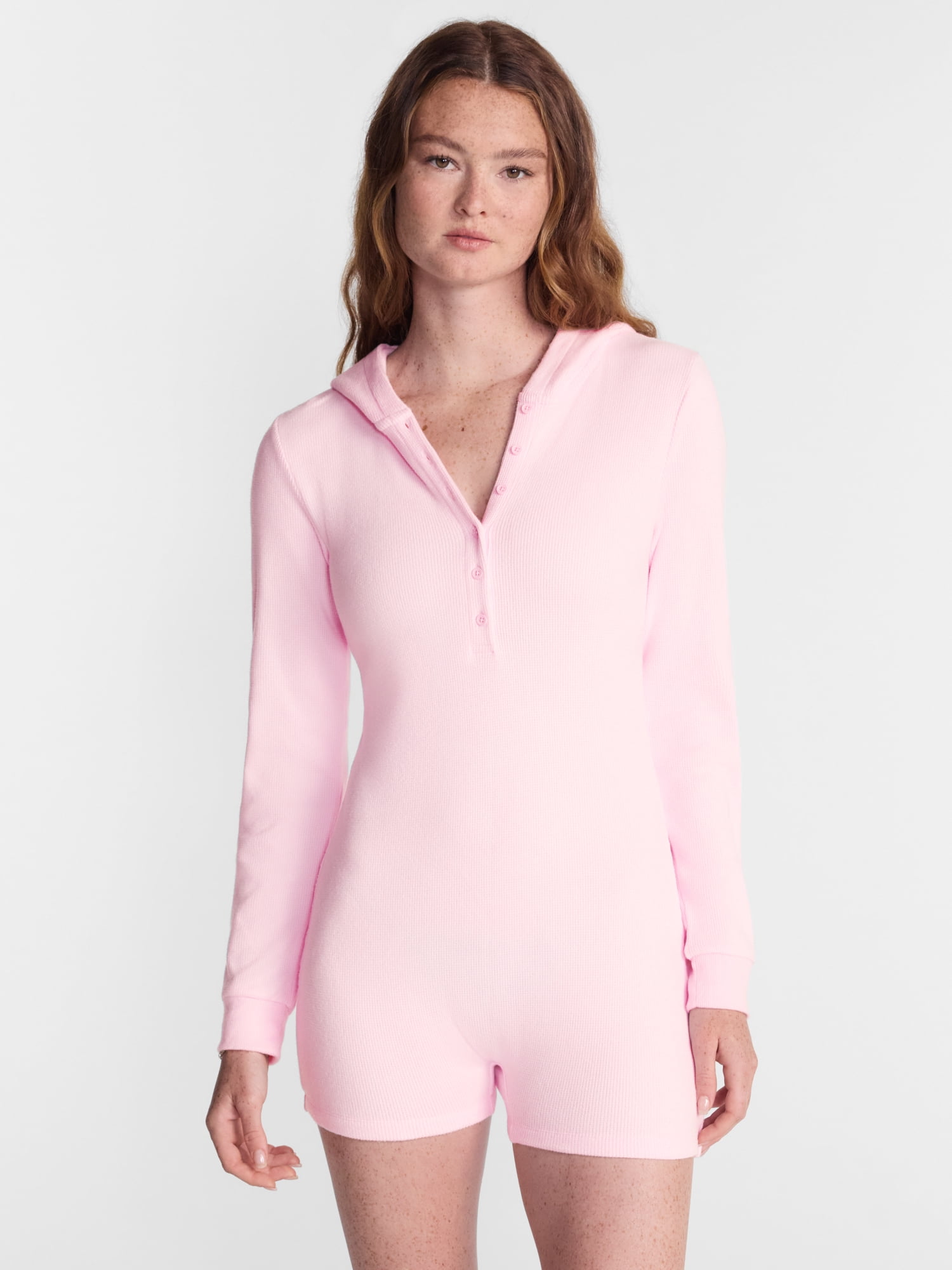 No Boundaries Waffle Knit Romper, Women’s XS-2X
