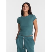 No Boundaries Waffle Knit Tee, Women s XXS-XXL