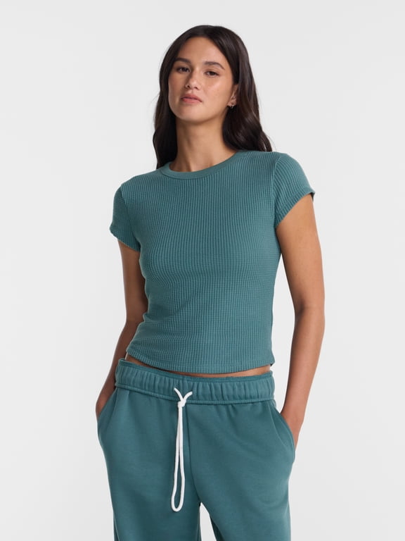 Waffle Knit Tee, Women’s XXS-XXL