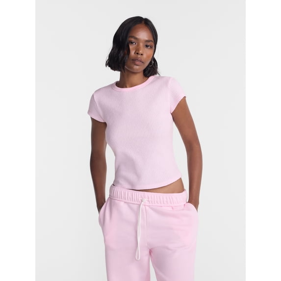 No Boundaries Waffle Knit Tee, Women’s XXS-XXL