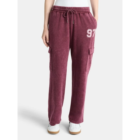 No Boundaries Washed Cargo Sweatpants, Women's