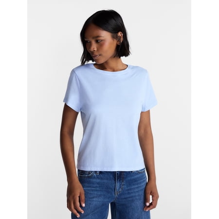 No Boundaries Washed Relaxed Fit Cotton Tee, Women's XXS-XXL