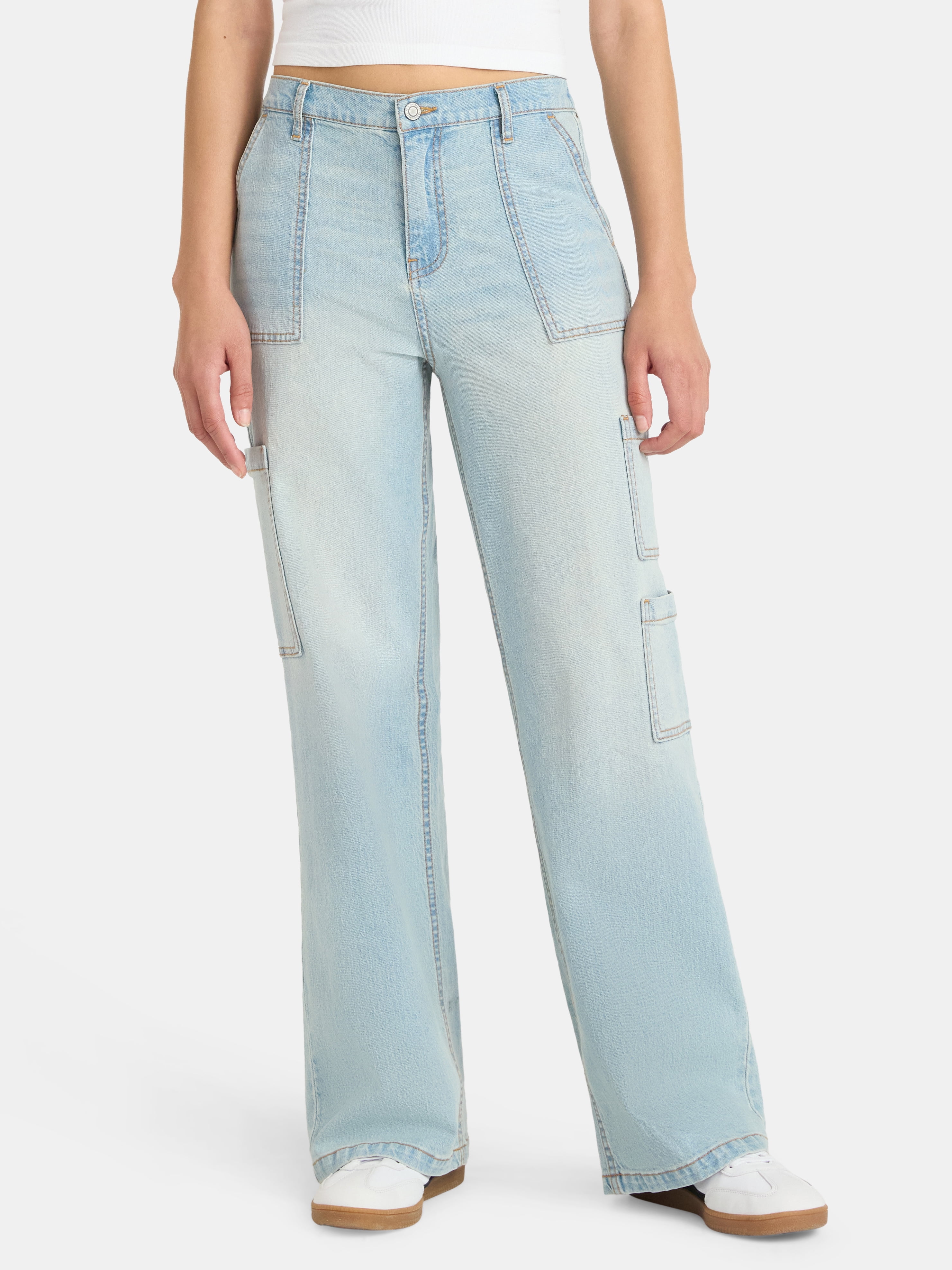 【YOURNUS】Info Wide Cargo Denim No Boundaries Cargo Wide Leg Jeans, 31
