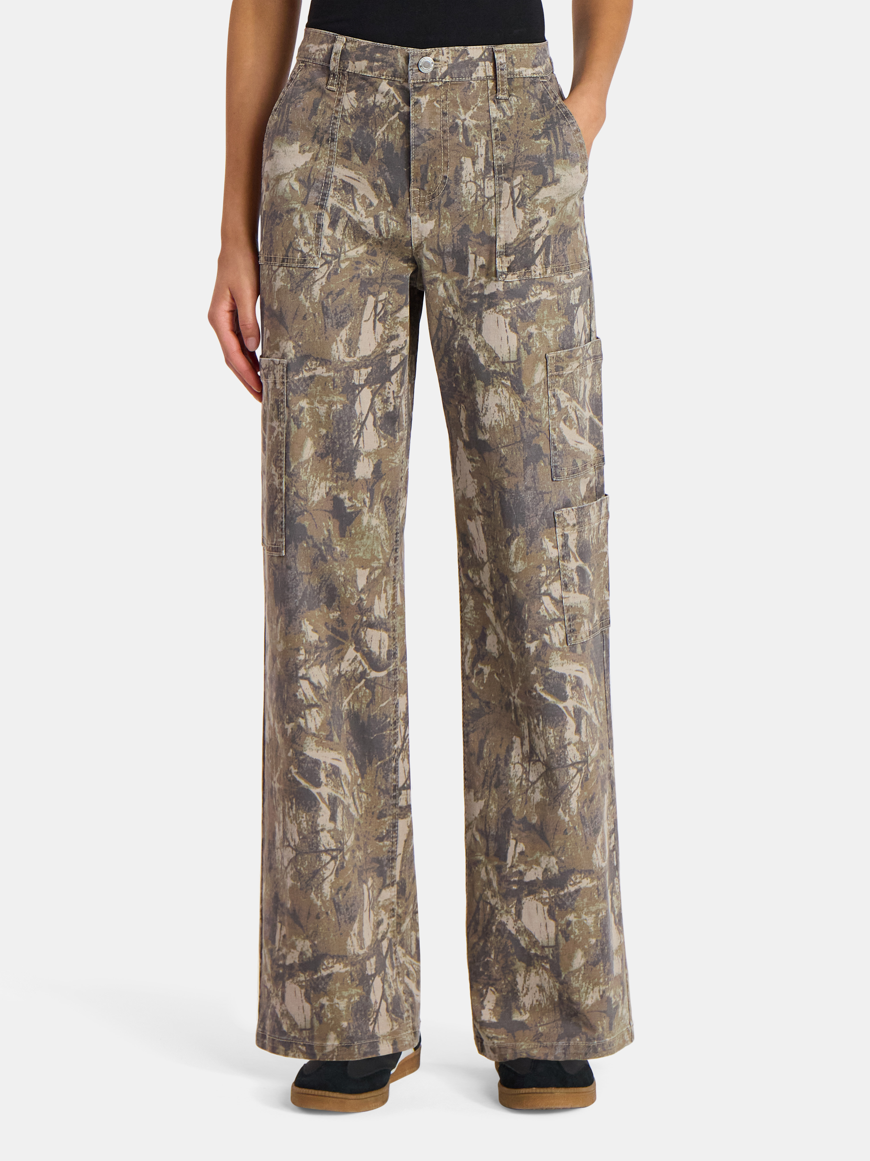 No Boundaries Wide Leg Cargo Pants, 31.5'' Inseam,