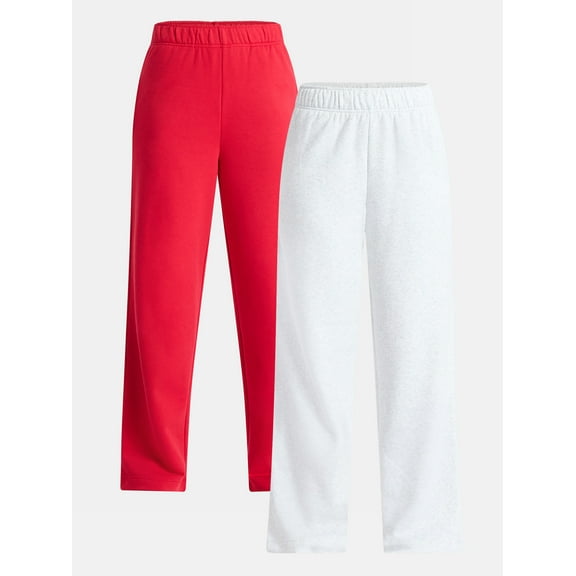 No Boundaries Soft Fleece Wide Leg Pants, 30” Inseam, 1 or 2-Pack, Women’s XXS-4X