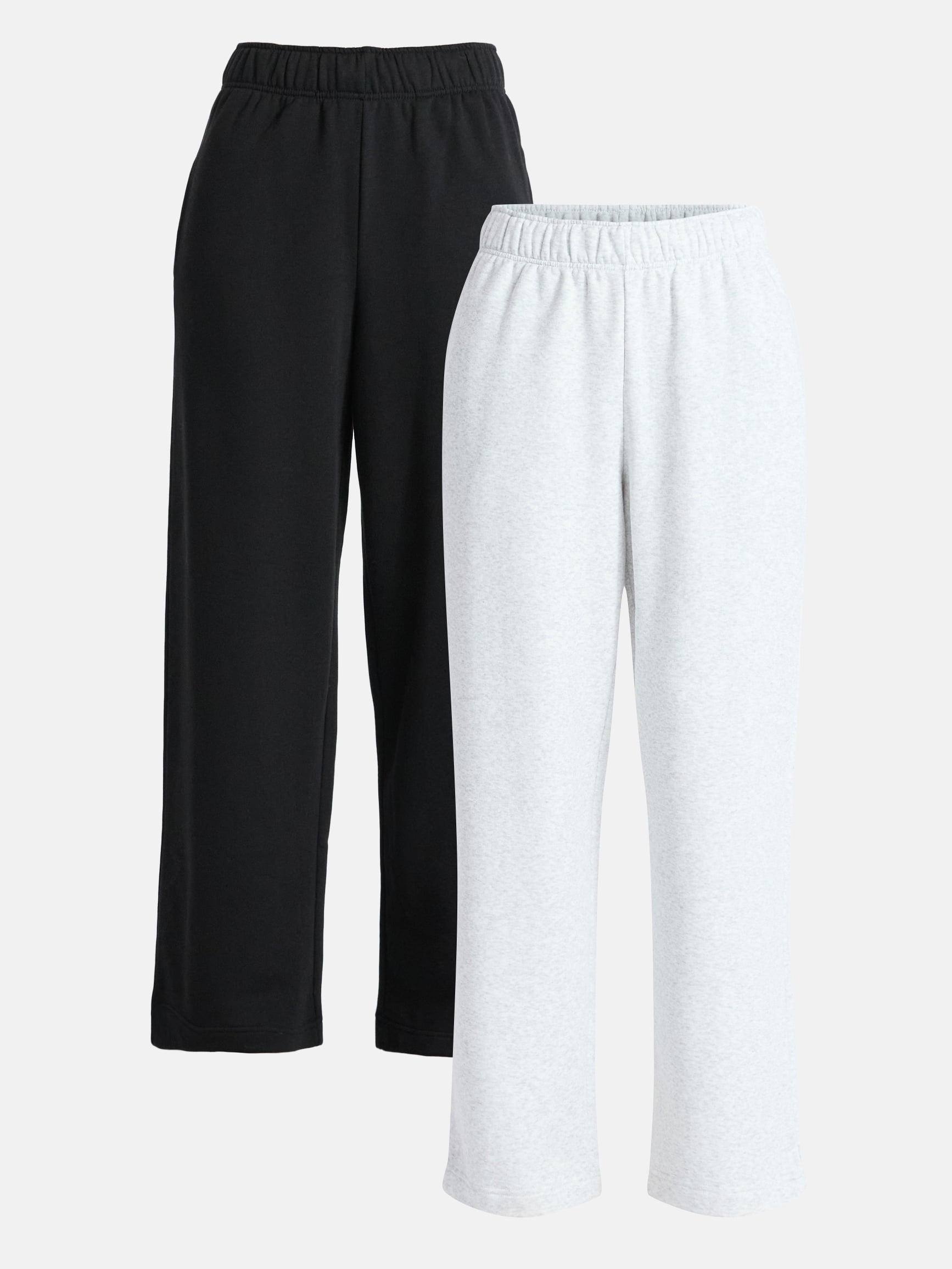 No Boundaries Wide-Leg Foldover Fleece Pants, 30'' Inseam, 2-Pack, Women's - Walmart.com