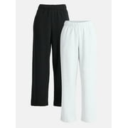 NO BOUNDARIES Soft Fleece Wide Leg Pants, 30” Inseam, 1 or 2-Pack, Women’s XXS-4X