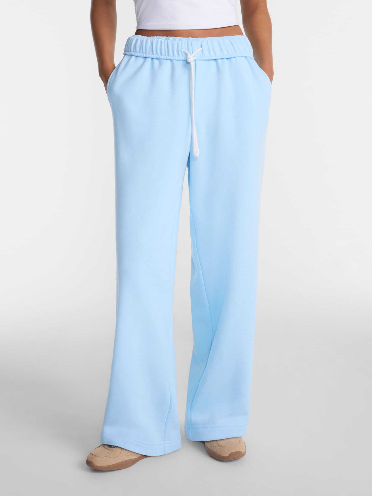 No Boundaries Wide Leg Fleece Pants, 28", 30", 32" Inseams, Women's & Women's Plus XXS-4X