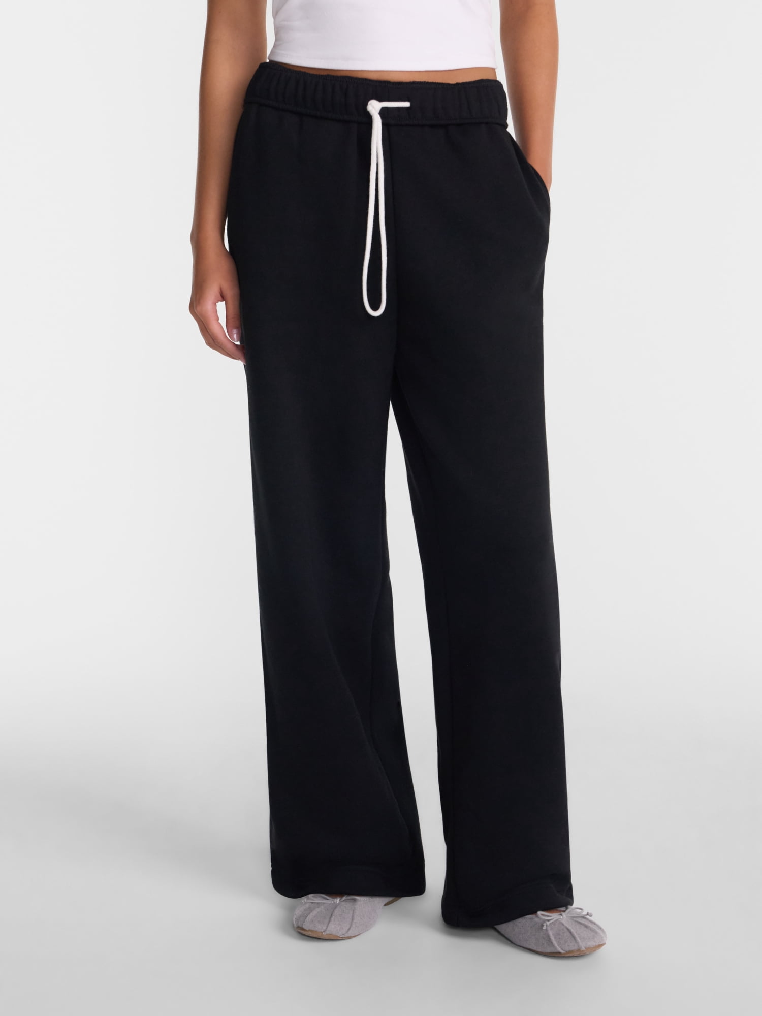 No Boundaries Wide Leg Fleece Pants, 28", 30", 32" Inseams, Women's & Women's Plus XXS-4X