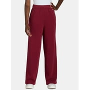 No Boundaries Wide Leg Fleece Pants, 30” Inseam, 1 or 2-Pack, Women’s