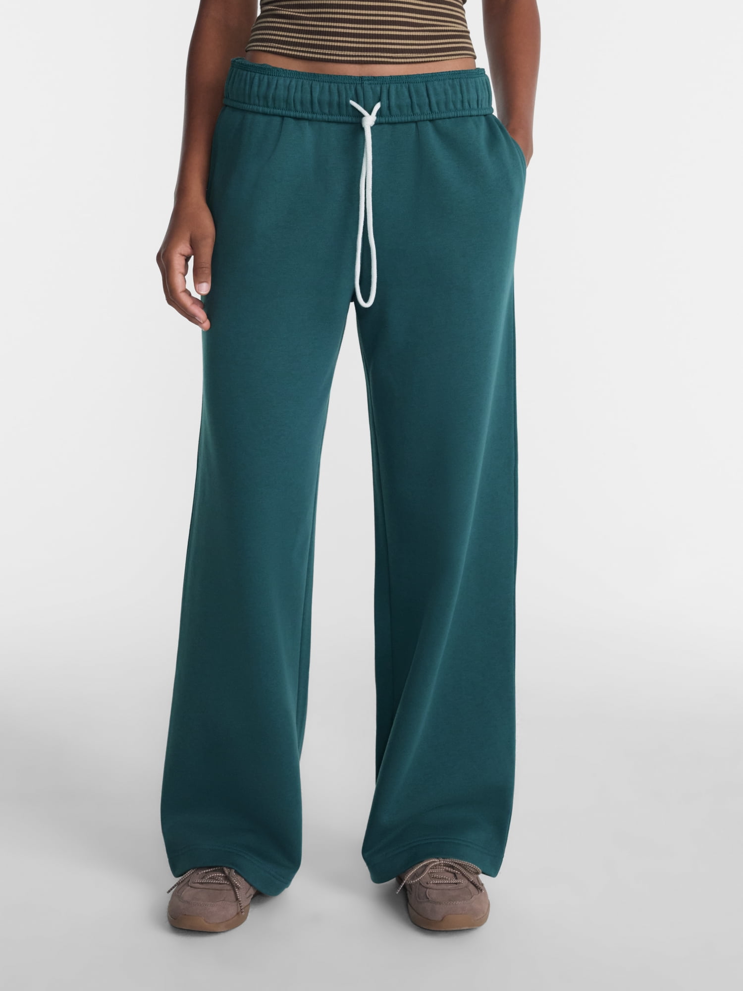 No Boundaries Wide Leg Fleece Pants, 28", 30", 32" Inseams, Women's & Women's Plus XXS-4X