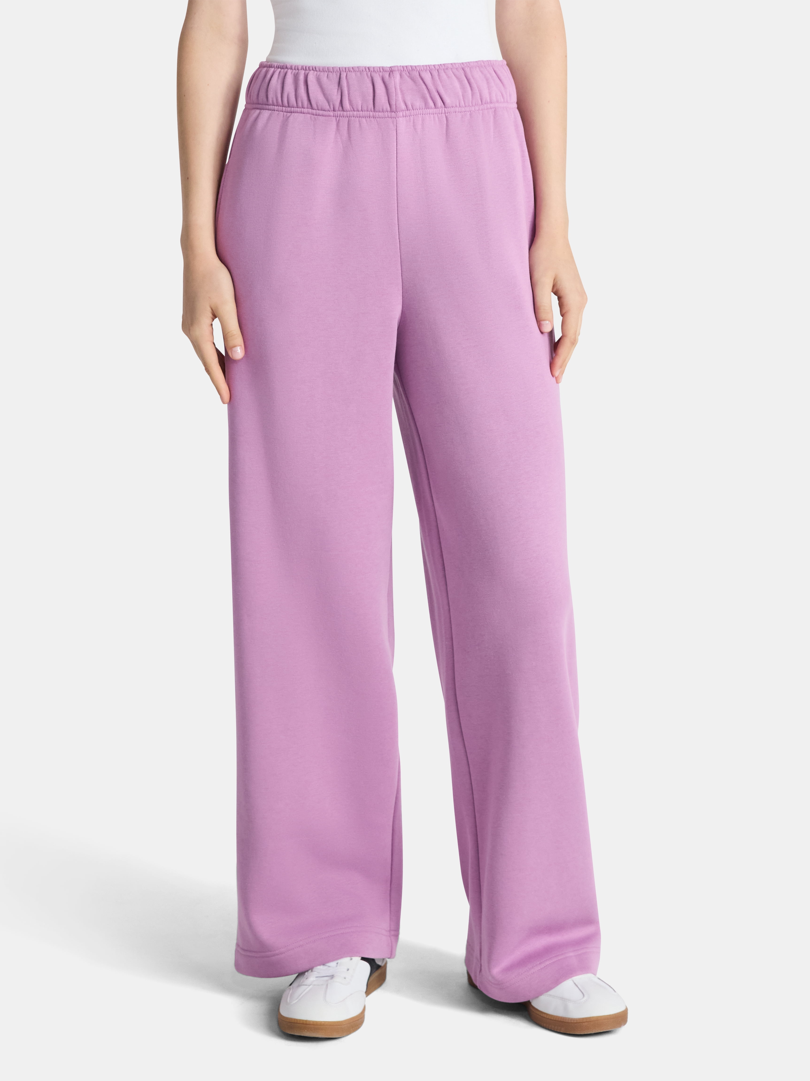 No Boundaries Soft Fleece Wide Leg Pants, 30” Inseam, 1 or 2-Pack, Women’s XXS-4X