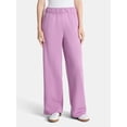 thumbnail image 1 of No Boundaries Soft Fleece Wide Leg Pants, 30” Inseam, 1 or 2-Pack, Women’s XXS-4X, 1 of 4