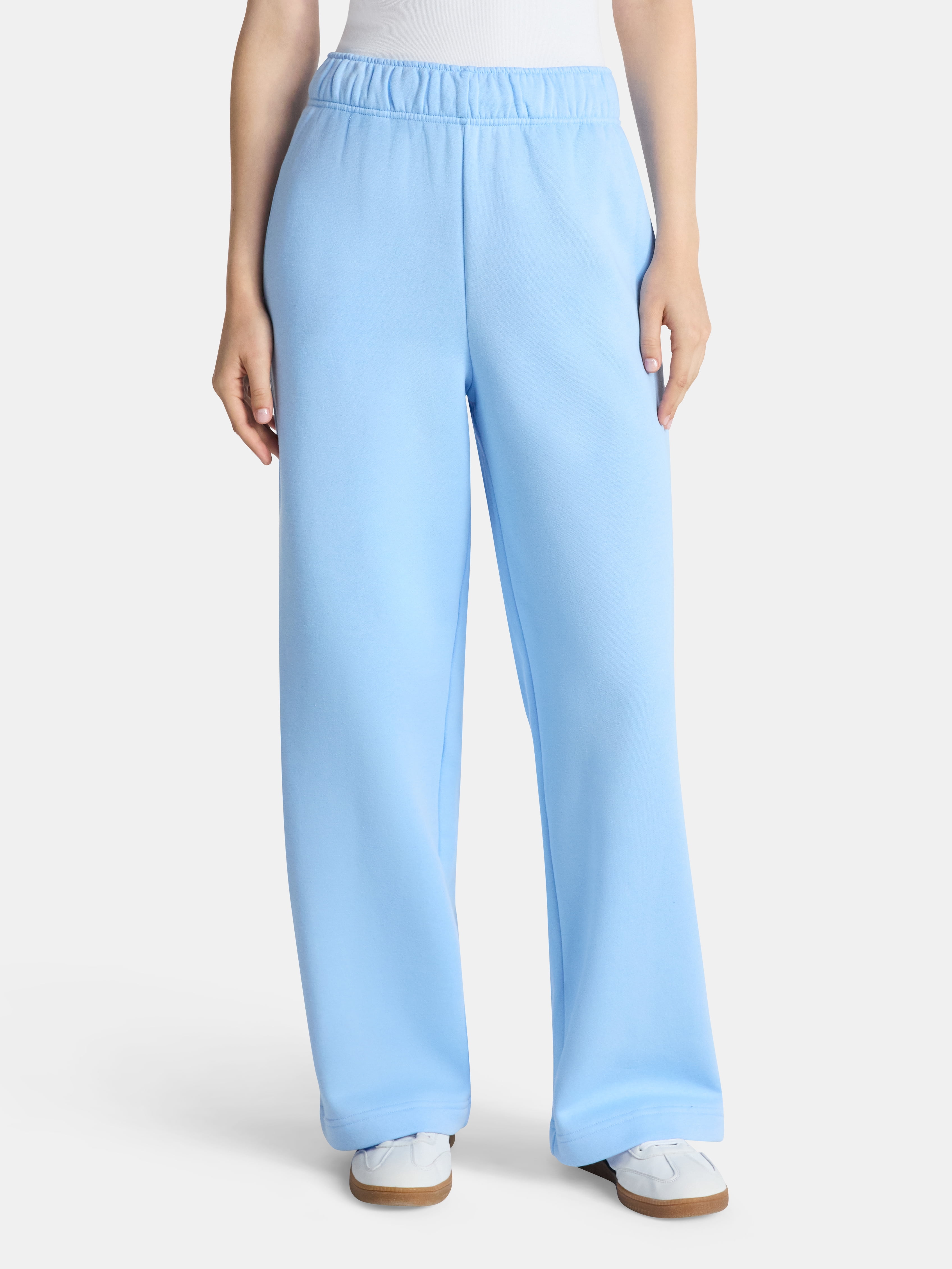 No Boundaries Wide-Leg Foldover Fleece Pants, 30'' Inseam, Women's