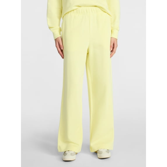 No Boundaries Soft Fleece Wide Leg Pants, 30” Inseam, 1 or 2-Pack, Women’s