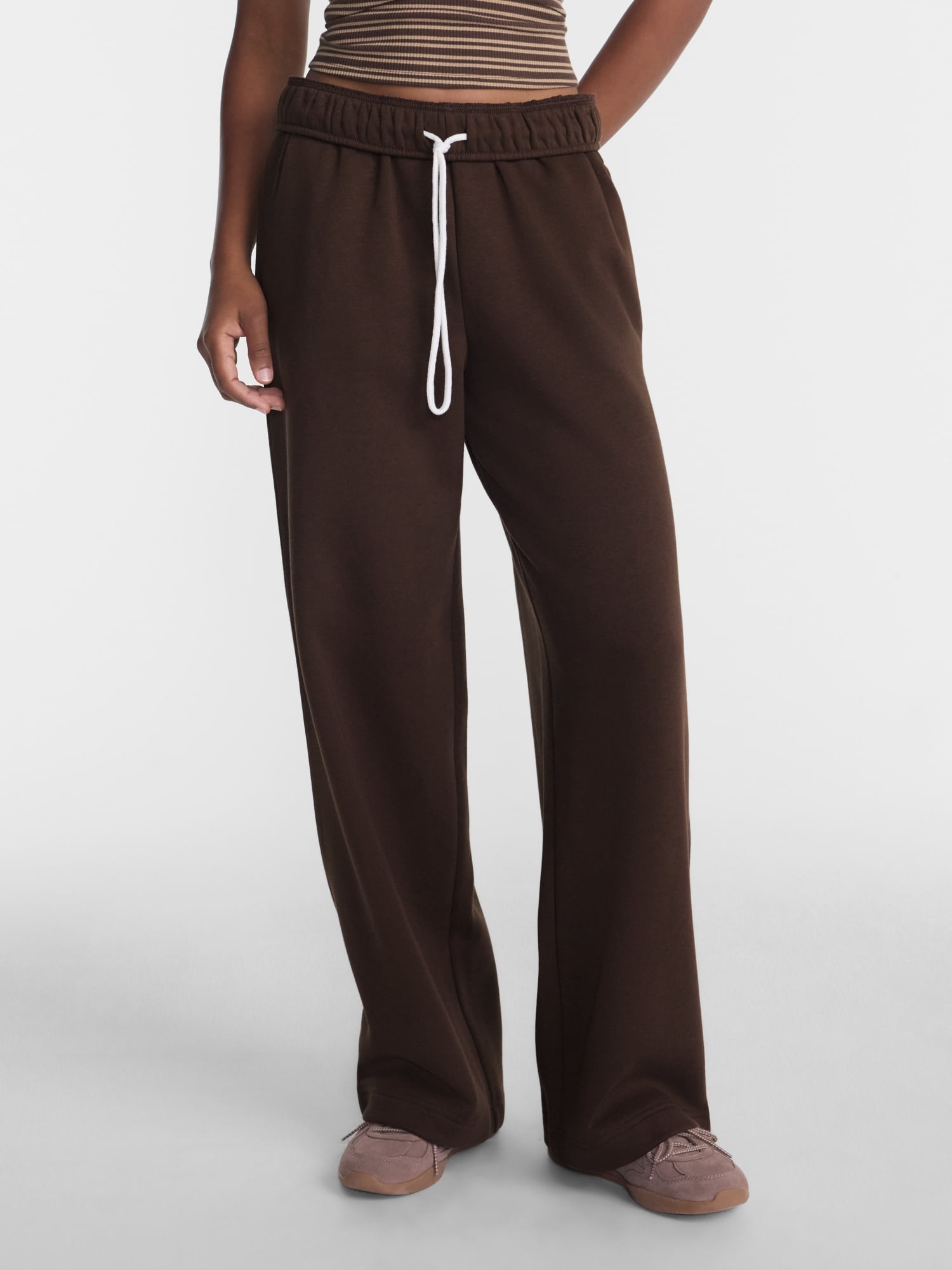 No Boundaries Wide Leg Fleece Pants, 28", 30", 32" Inseams, Women's & Women's Plus XXS-4X
