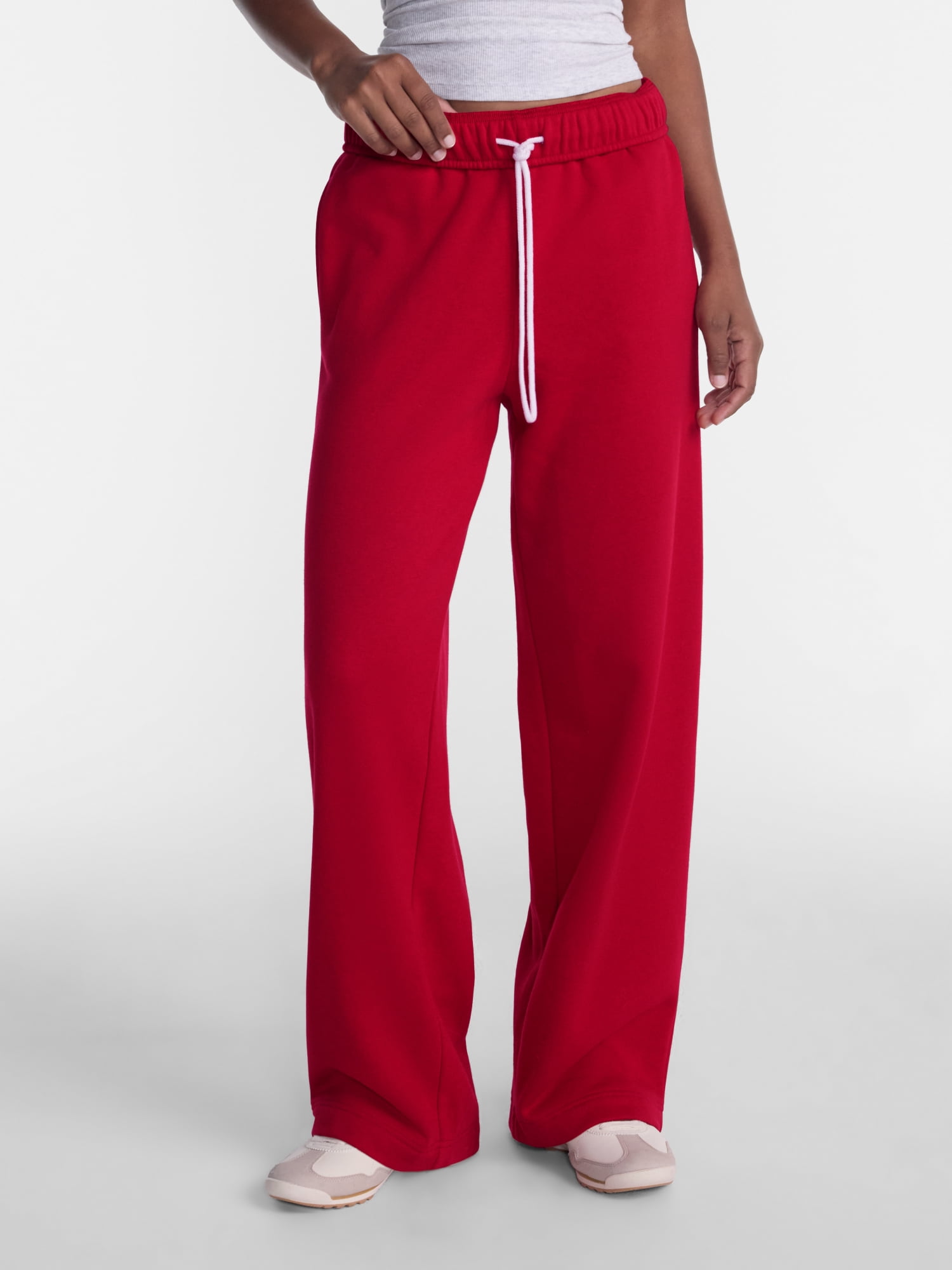 No Boundaries Wide Leg Fleece Pants, 28", 30", 32" Inseams, Women's & Women's Plus XXS-4X