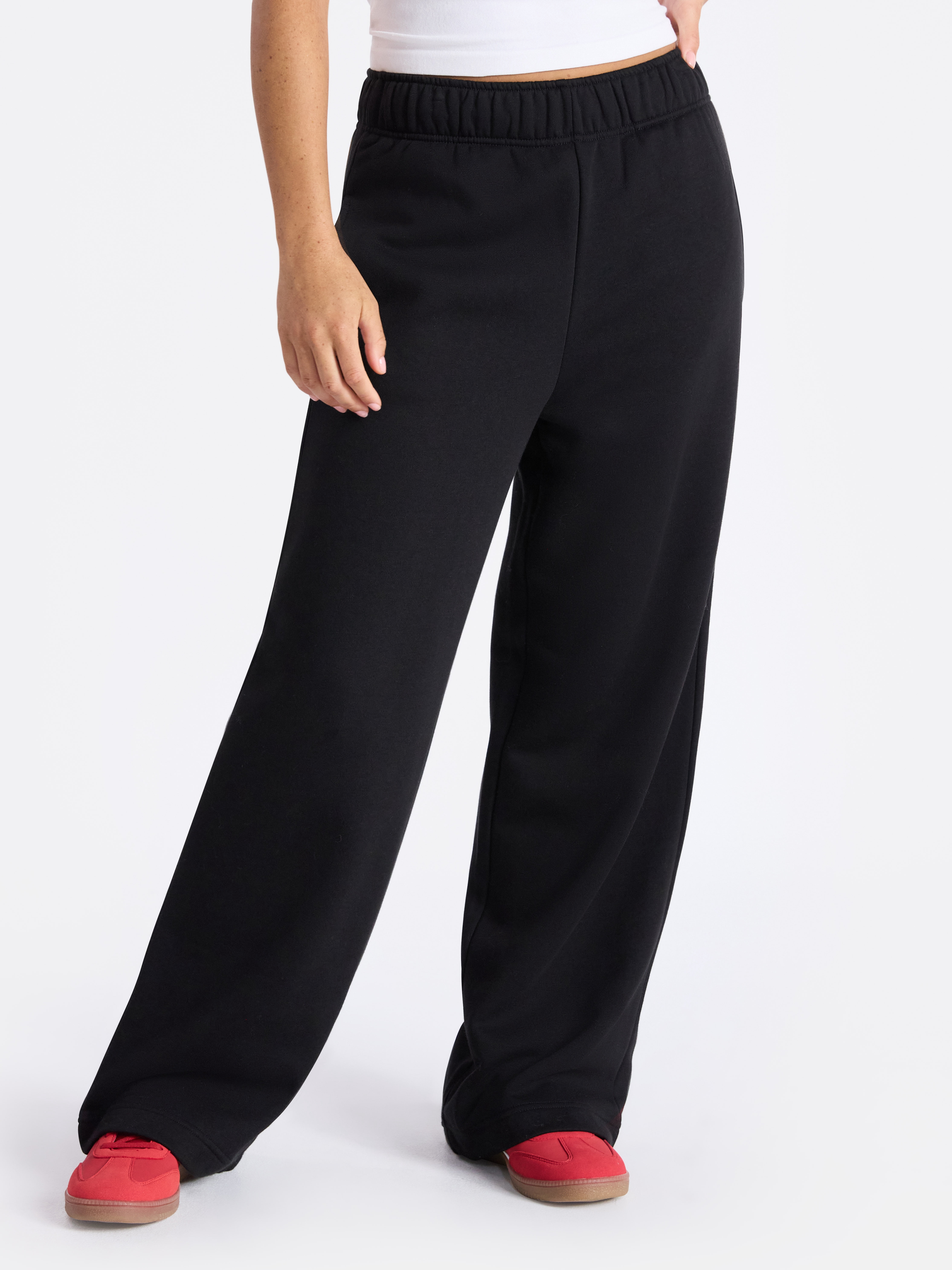 Wide-Leg Fleece Pants, 30” Inseam, Women’s and Women’s Plus
