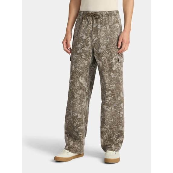 No Boundaries Men's & Big Men's Baggy Wide Leg Cargo Pants, Sizes XS-5XL