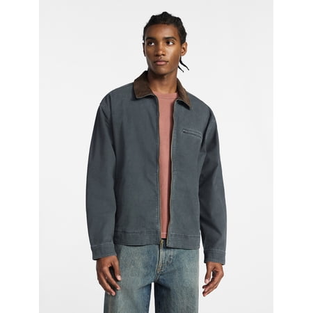 No Boundaries Full Zip Work Jacket with Long Sleeves, Men's XS-5XL
